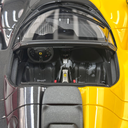 BBR 1/18 Ferrari SP3 Daytona 599+1 Spider - Open Roof Modena Yellow/Black Carbon Fiber P18214TMOCH
