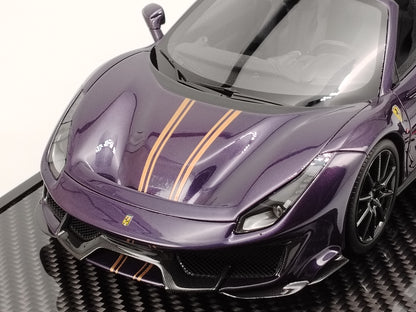 BBR 1/18 Ferrari 488 Pista Spider Hong Kong Purple High-quality Replica Car Model Ornament