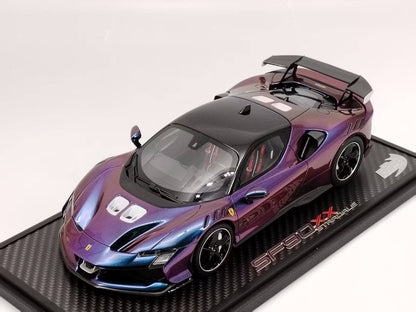 BBR 1/18 Ferrari SF90 XX Stradale Color-Changing Purple Resin Model Car P18237CHA1