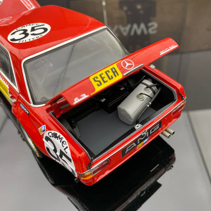 Minichamps 1/18 Benz 300SEL 6.8AMG Red Pig - Modelo de coche de resina, regalo de colección
