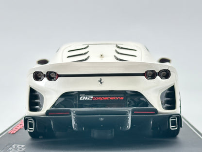 BBR 1/18 Ferrari 812 Competizione Metallic White Simulation Limited Edition Car Model Ornaments