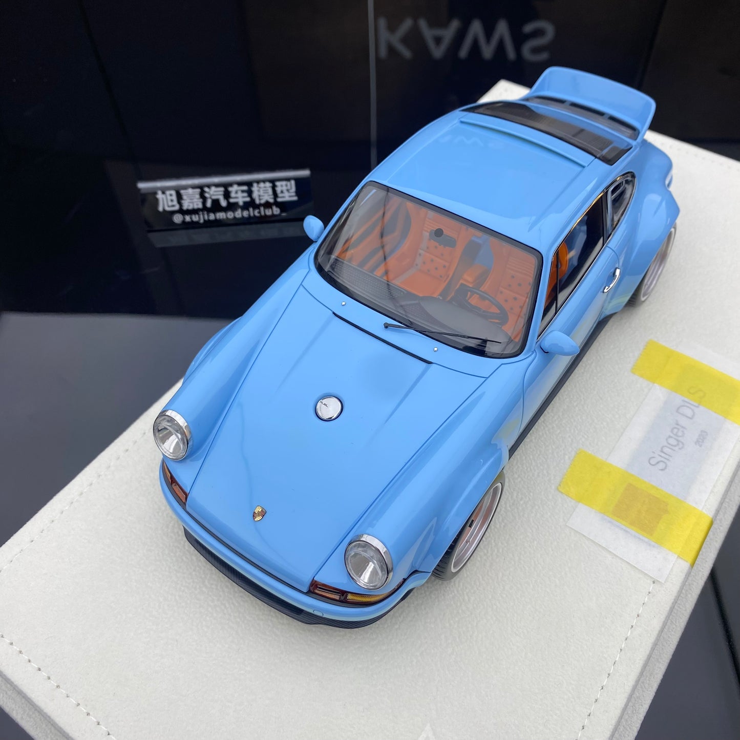 MAKEUP 1/18 Porsche Singer 911 DLS Gulf Blue Limited Edition Car Model Ornament