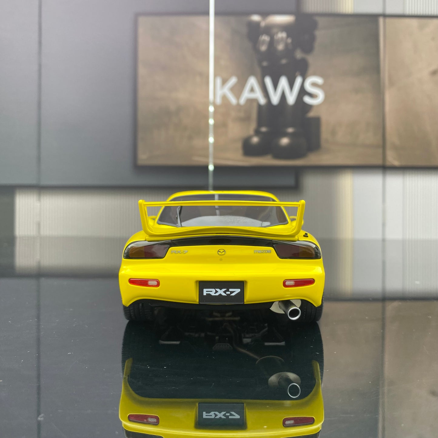 POLAR MASTER 1/18 Mazda RX7 SPEED yellow alloy full-open simulation car model