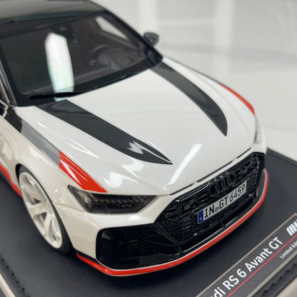 MOTORHELIX 1/18 Audi RS6 Avant GT Acona White Resin Closed Model