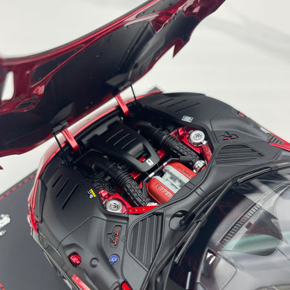 BBR 1/18 Ferrari Purosangue Leather Sole Magnesite Metallic Red HE180052BDIE