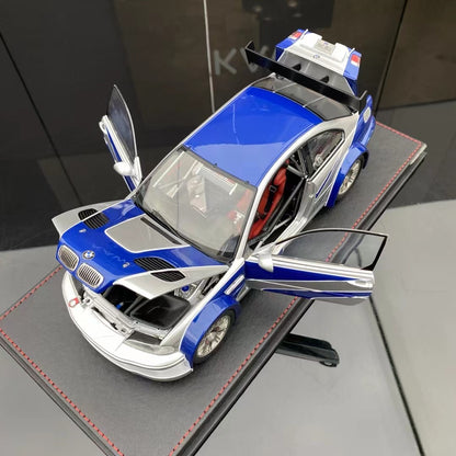 New Arrival DCN 1/18 BMW M3 GTR E46 Need for Speed Deluxe Edition Blue and White Price 168$
