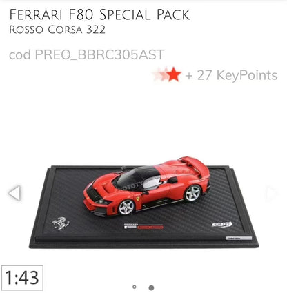 BBR 1/43 Ferrari F80 standard red limited edition car model ornament gift