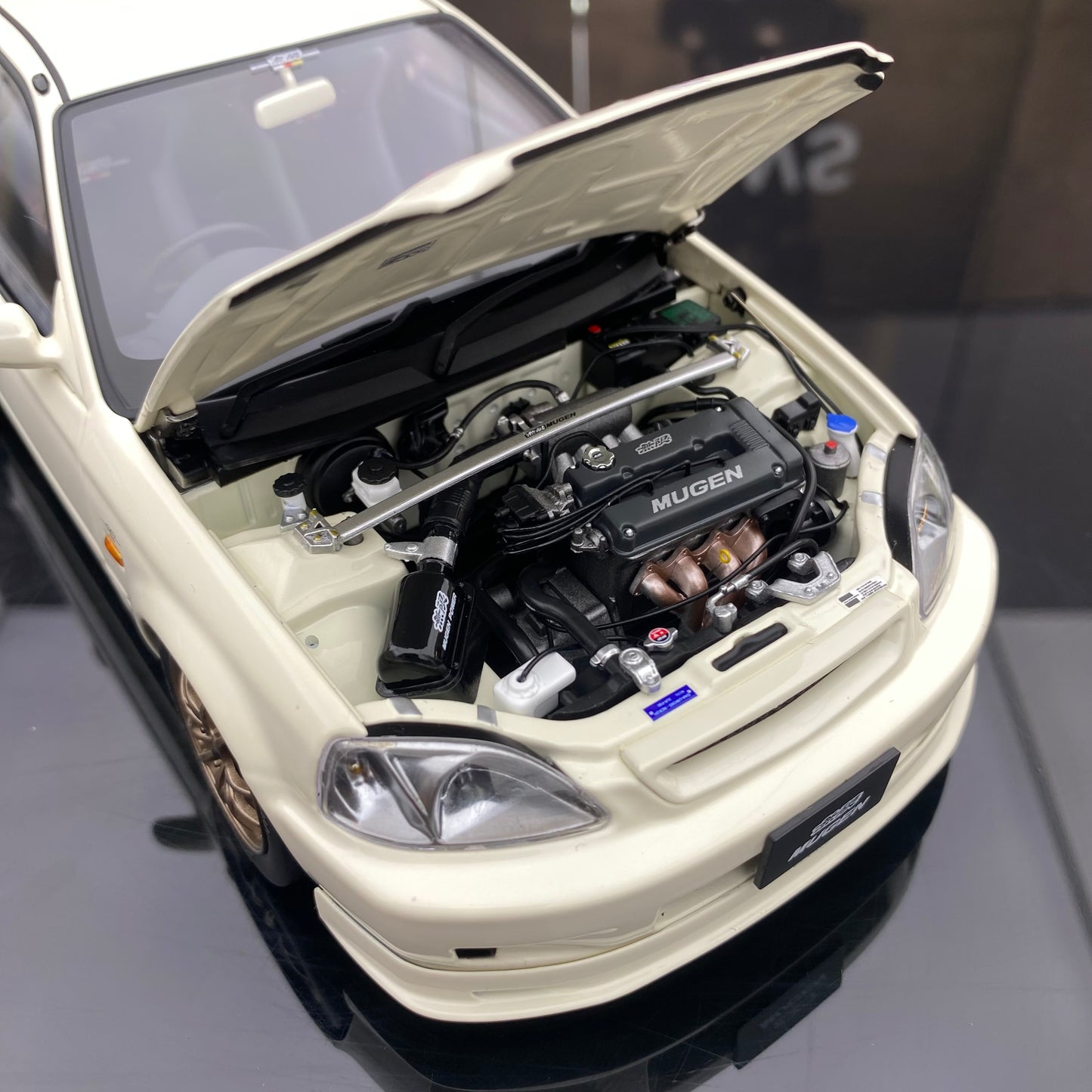 MH 1/18 Honda Civic EK9 Alloy Fully Open Simulation Car Model Ornaments