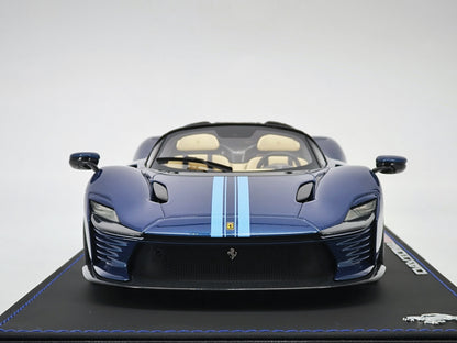 BBR 1/18 Ferrari sp3 Abu Dhabi blue with flower pattern limited edition car model P18214F1