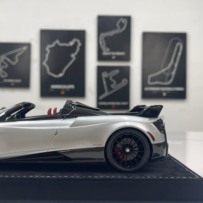 HH Model 1/18 Pagani Huayra Silver & Black Carbon HH662