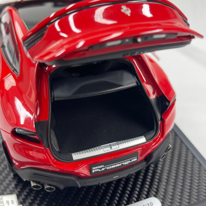 BBR 1/18 Ferrari Purosangue Black Top Carbon Fiber Base Standard Red HE180052ACH