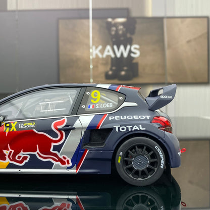OTTO 1/18 Peugeot 208 WRX S.LOEB BELGIUM GP black paint car model