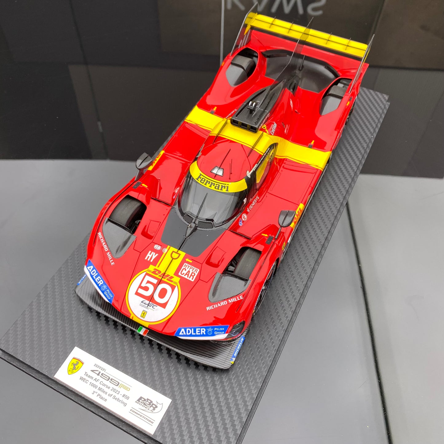 BBR 1/18 Ferrari 499P Team AF Corse 2023 n.º 50WEC 1000 Millas de Sebring 3.er puesto pintura roja
