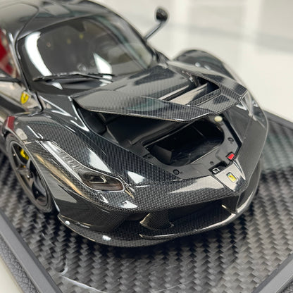 BBR 1/18 Ferrari LaFerrari, Alloy Alloy Fully Open, Carbon Fiber Sole, Black Knight BBR182244A