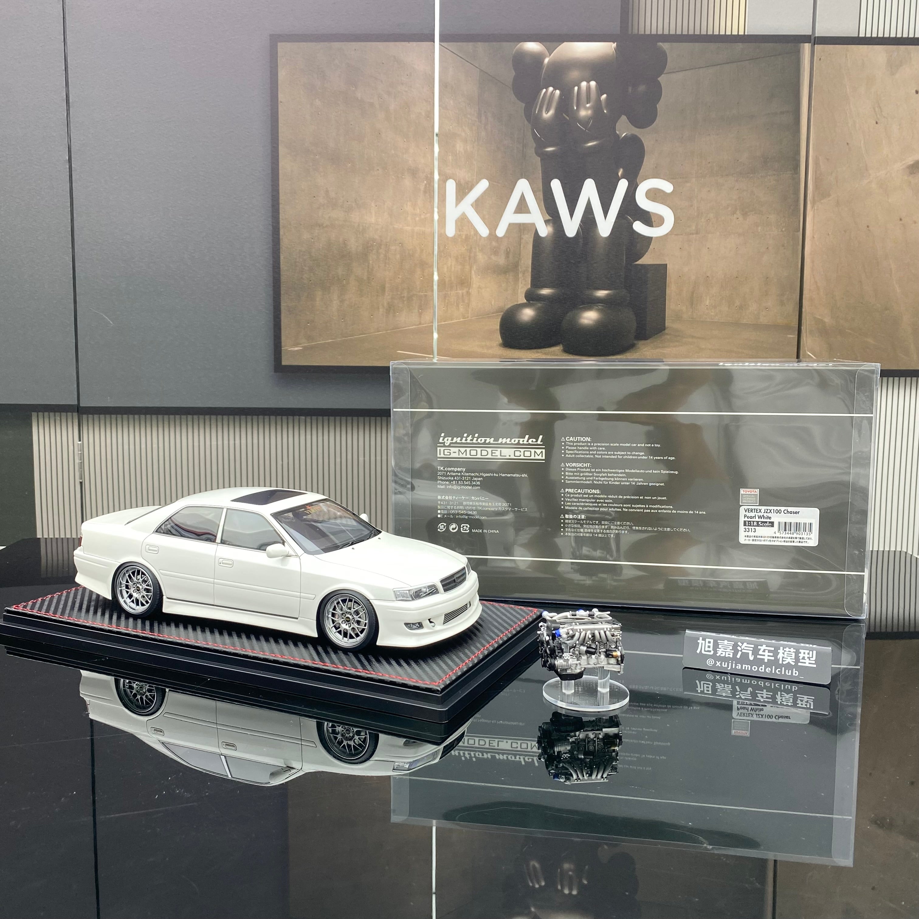 Ignition Model 1/18 Isuzu JZX100 Chaser + Engine Pearl White