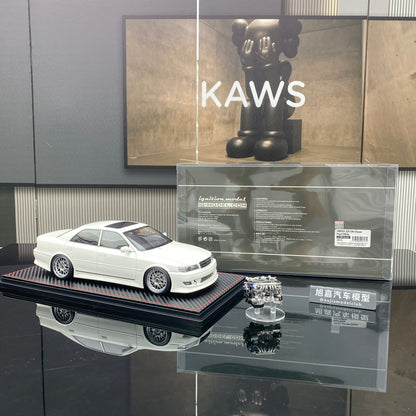 Ignition Model 1/18 Isuzu JZX100 Chaser + Engine Pearl White Limited Edition Car Model Ornament