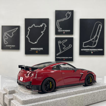MOTORHELIX 1/18 Nissan GT-R NISMO (R35) Special Edition 2022 Vibrant Red Alloy Full-Opening Model Car