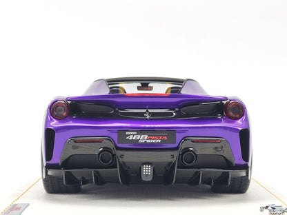 MR 1/18 Ferrari 488pista Convertible Special Edition Purple Car Model