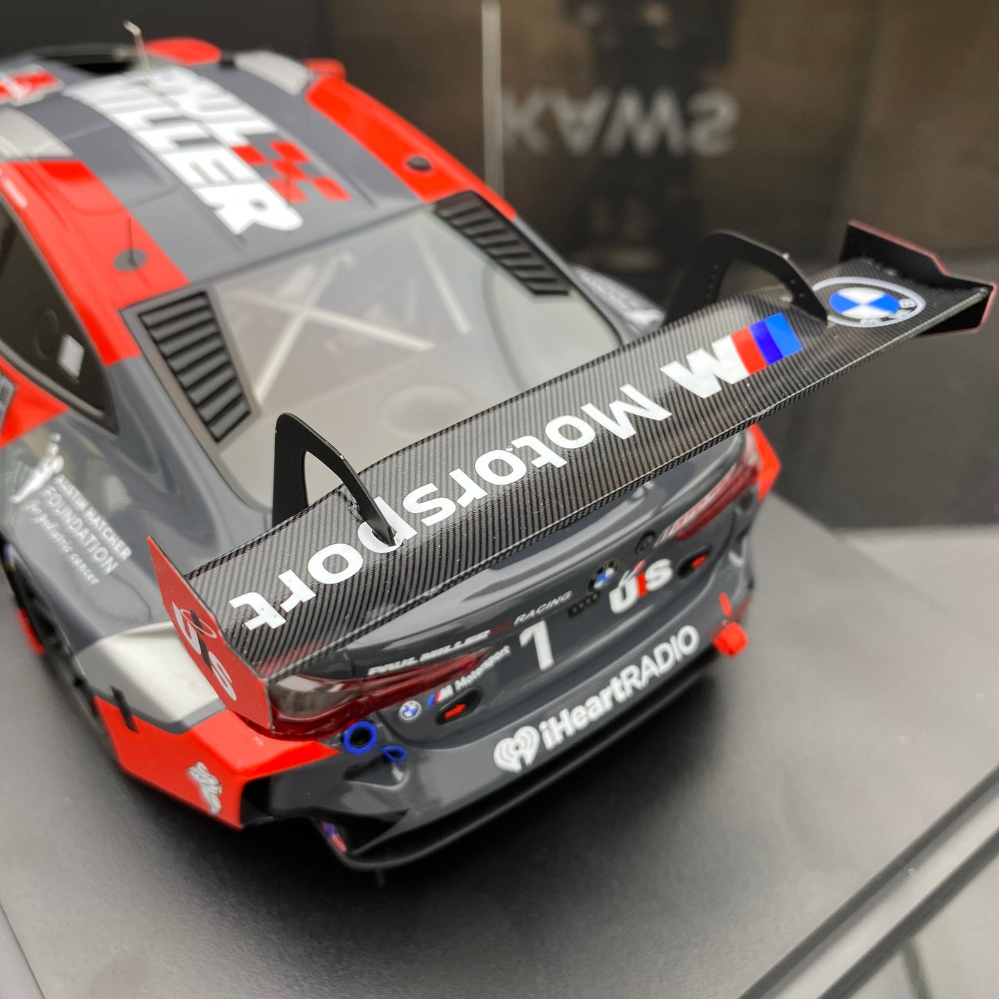 TOPSPEED 1/18 BMW M4 GT3 #1 Paul Miller Racing IMSA 2024 Sebring 12 Hrs Black Gray Red Paint Simulation Car Model