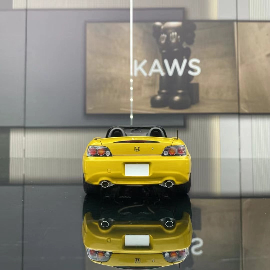 MH 1/18 Honda S2000 (AP2) Yellow Alloy Fully Open Simulation Car Model