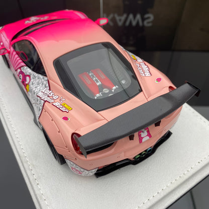 BBA CAR MODEL 1/18 Ferrari 458GT pink limited edition car model ornament