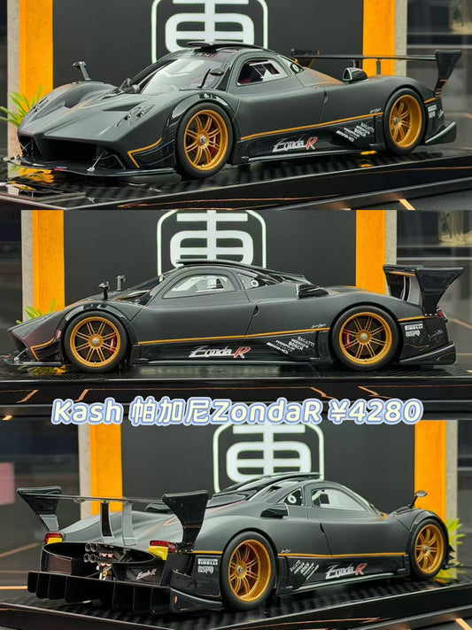 KASH MODEL 1/18 Pagani ZONDA R Matte Carbon Black KPZR001
