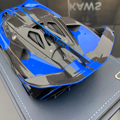 MR 1/18 Bugatti bolide blue and black high-quality simulation car model ornaments and gifts