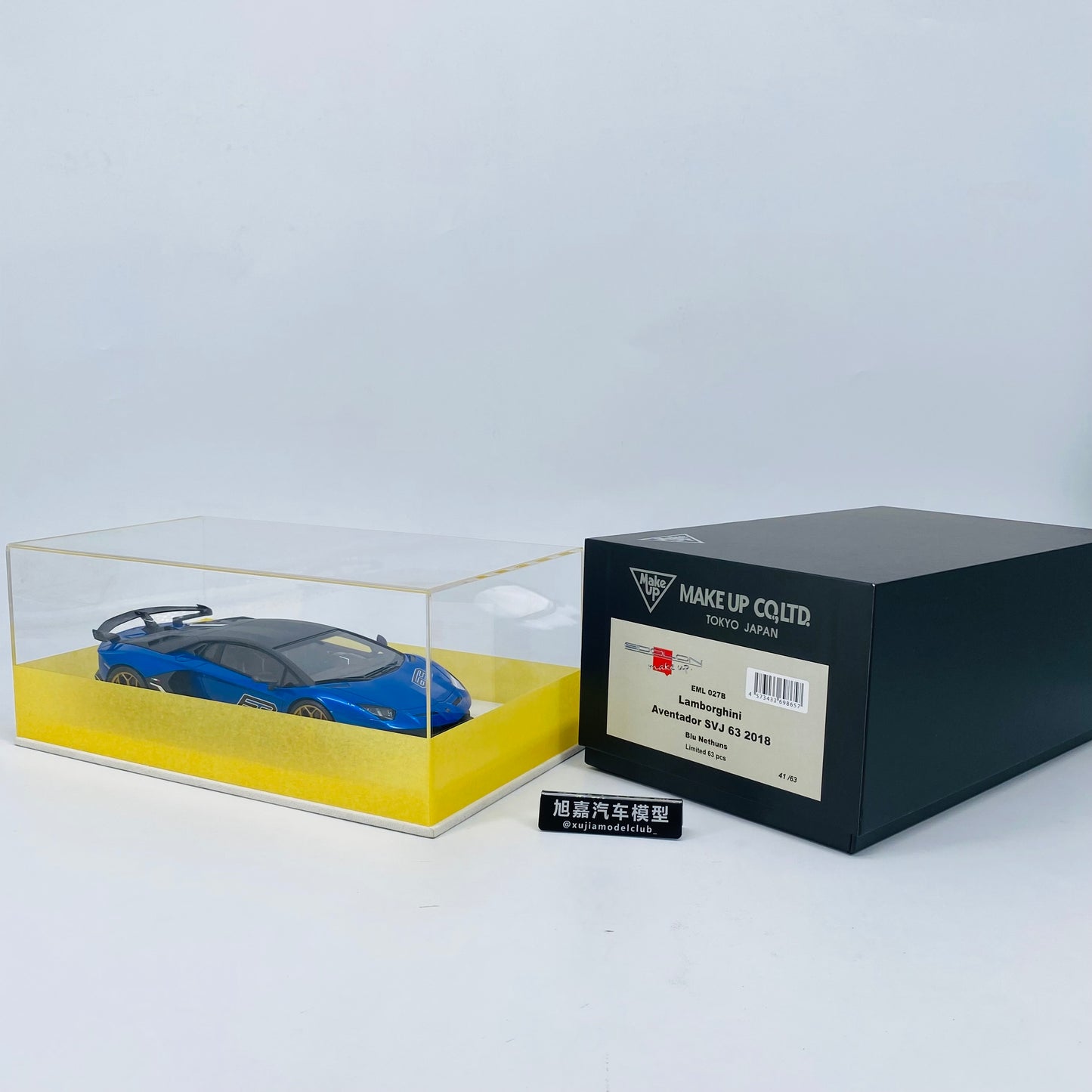 MAKEUP 1/18 Lamborghini SVJ 63 Blue Limited Edition Car Model Ornaments
