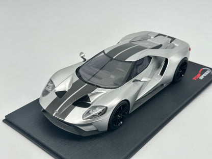 TOPSPEED 1/18 Ford GT Silver Simulation Car Model Ornaments