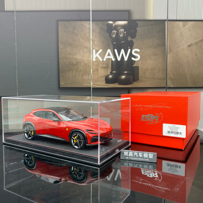 Colección de adornos de modelos de coches Ferrari Purosangue FUV rojo de edición limitada BBR 1/18