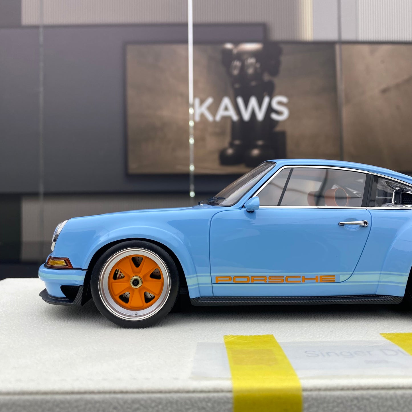 MAKEUP 1/18 Porsche Singer 911 DLS Gulf Blue Limited Edition Car Model Ornament