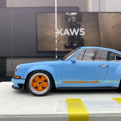 MAKEUP 1/18 Porsche Singer 911 DLS Gulf Blue Limited Edition Car Model Ornament