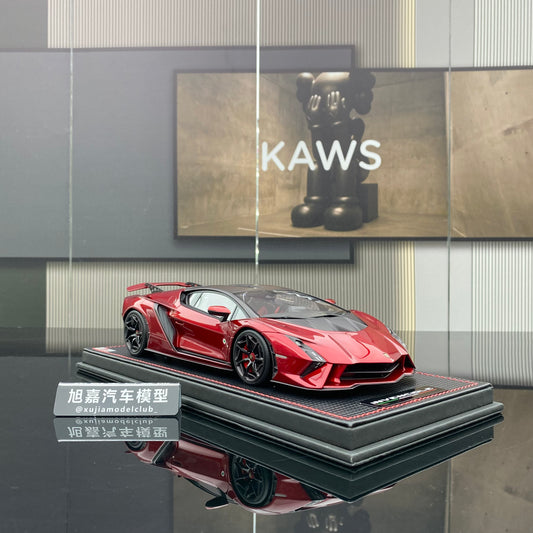 MR 1/18 Lamborghini Invencible coche deportivo con techo rígido rojo metalizado modelo de coche de edición limitada