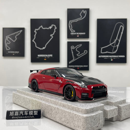 MOTORHELIX 1/18 Nissan GT-R NISMO (R35) Special Edition 2022 Vibrant Red Alloy Full-Opening Model Car