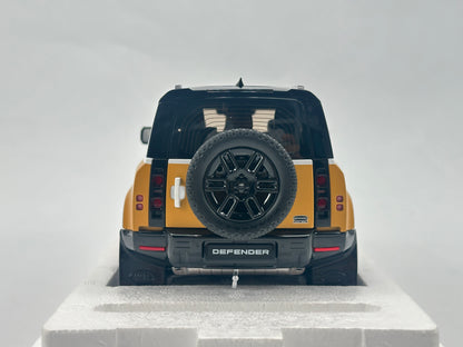 Almost Real 1/18 Land Rover Defender 90 White and Yellow Alloy Model Car