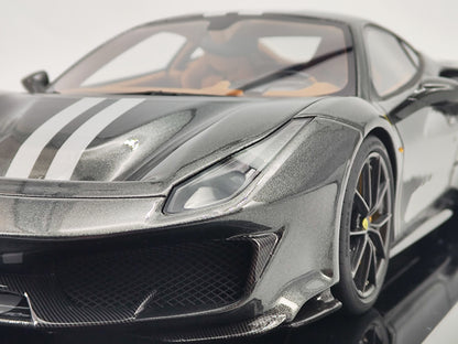 Amalgam 1/18 Ferrari 488 Pista Silver Lime Resin Model Car