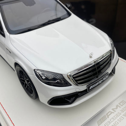 VEHICLE Art 1/18 Mercedes-Benz AMG S63 white car model ornament