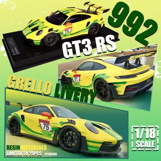 TP 1/18 Porsche 992GT3RS limited edition simulation car model ornament