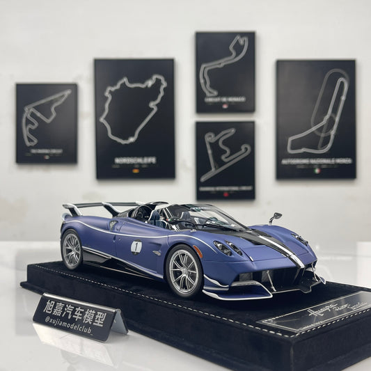 HH Model 1/18 Pagani Huayra – Matte Blue & Carbon Black (HH663)