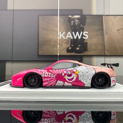 BBA CAR MODEL 1/18 Ferrari 458GT pink limited edition car model ornament