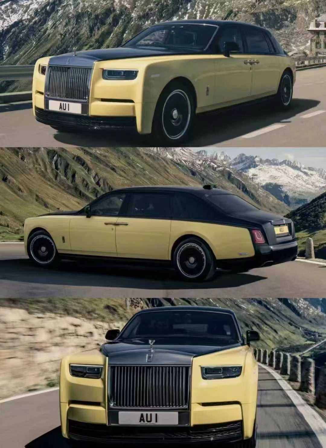 HH MODEL 1/18 Rolls-Royce Phantom 007 Commemorative Edition Goldfinger Simulation Car Model