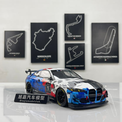 OTTO 1/18 BMW M4 GT4 White/Blue/Black OT1125