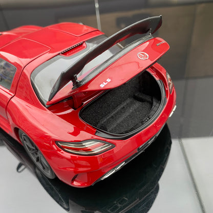 MINICHAMPS 1/18 Mercedes-Benz AMG SLS Black Series Aleación roja Modelo de coche de simulación totalmente abierto Colección de adornos
