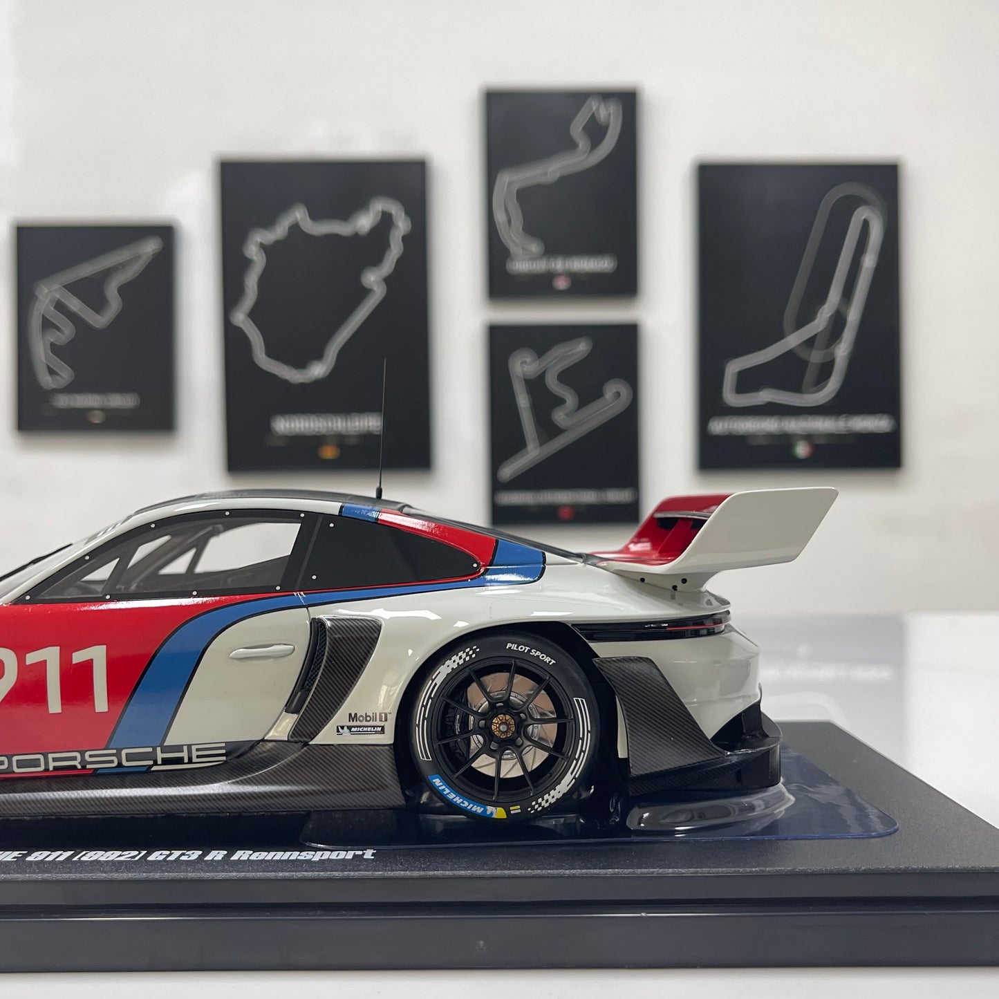 GT Spirit 1/18 Porsche 911 (992) GT3 R Rennsport White/Red Livery GT495