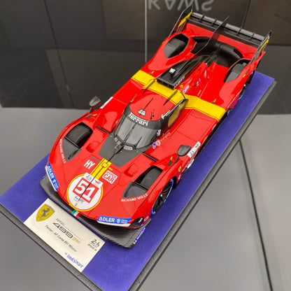 looksmart 1/18 Ferrari 499P Modificata #24 Red Simulation Car Model！looksmart 1/18 Ferrari 499P 2023 Le Mans Victory No. 51 Red Simulation Car Model