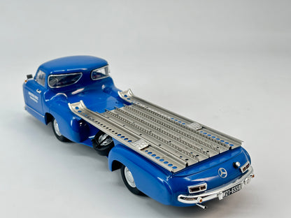 IVY 1/18 Mercedes Benz RENNTRANSPORTER Blue Wonder Blue Alloy Closed Car Model