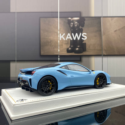 MR 1/18 2025 Year of the Snake Edition Ferrari 488 pista Plata Blue car model