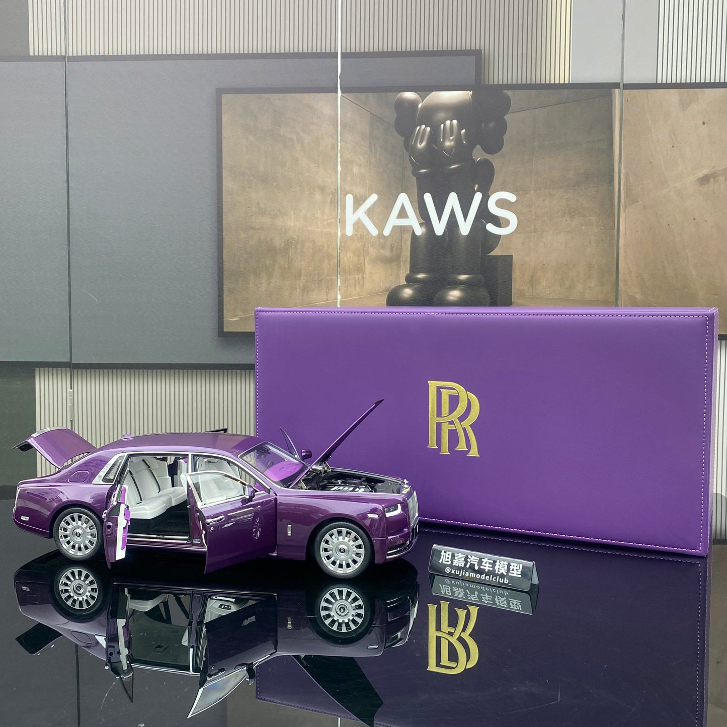 ZP 1/18 Rolls-Royce Phantom Pearlescent Purple Alloy Fully Open Simulation Car Model