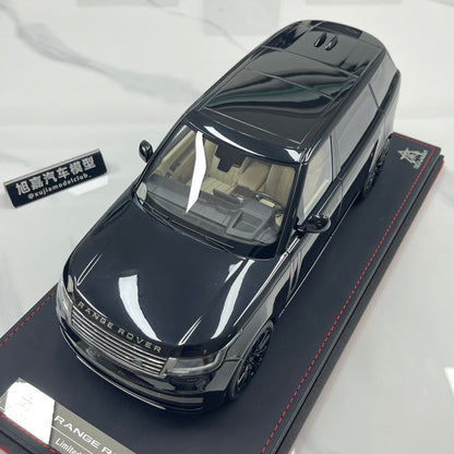 BBA MODEL 1/18 Land Rover Range Rover SVAutobiography Long Wheelbase — Gloss Black (Sealed Resin Model)
