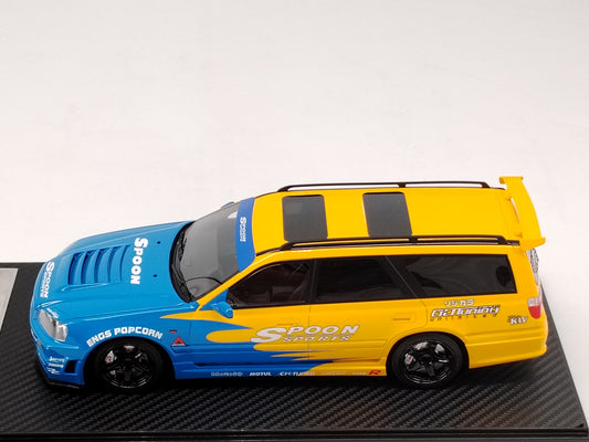 IVY 1/18 Nissan STAGEA R34 Touring Yellow SPOON Simulation Car Model